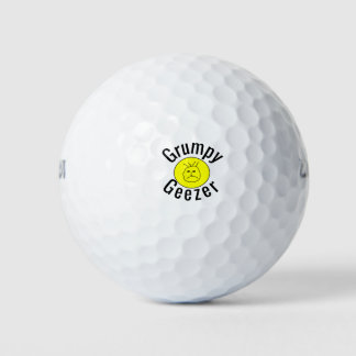 Grumpy Geezer Small curved text logo Golf Balls