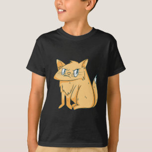 Grumpy Ginger Cat Funny Asocial Meow Design T-Shirt