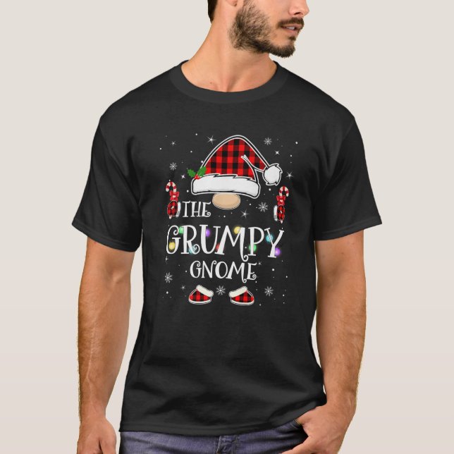 Grumpy Gnome Buffalo Plaid Matching Family Christm T-Shirt (Front)