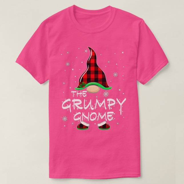 Grumpy Gnome Buffalo Plaid Matching Family Christm T-Shirt (Design Front)