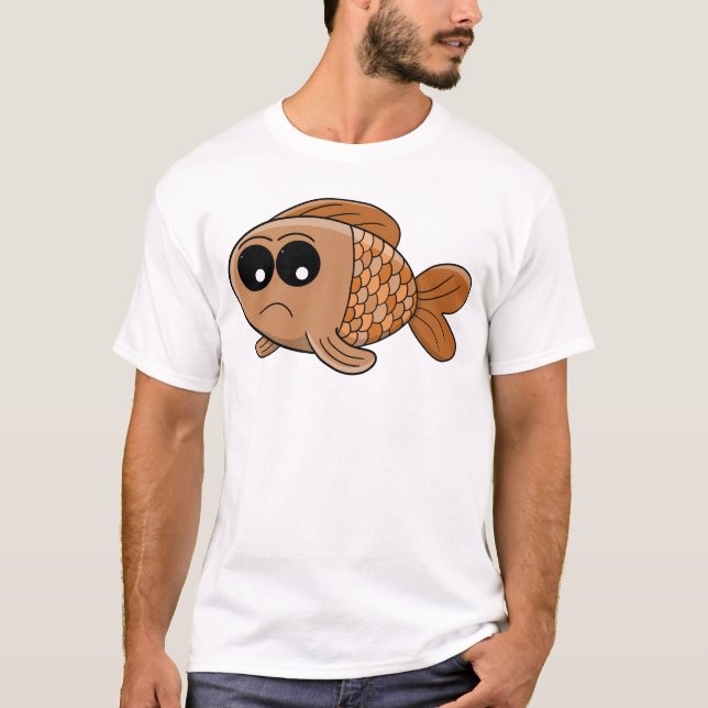 Grumpy Goldfish Cartoon T-Shirt (Front)