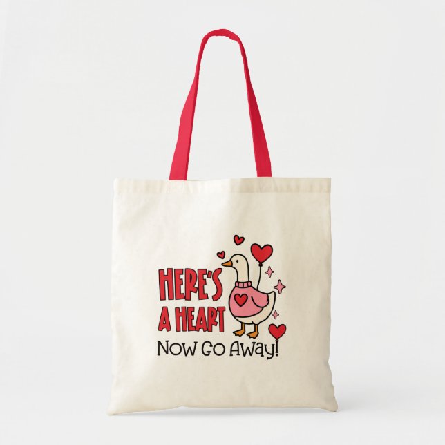 Grumpy Goose Heart Balloon Funny Tote Bag (Front)