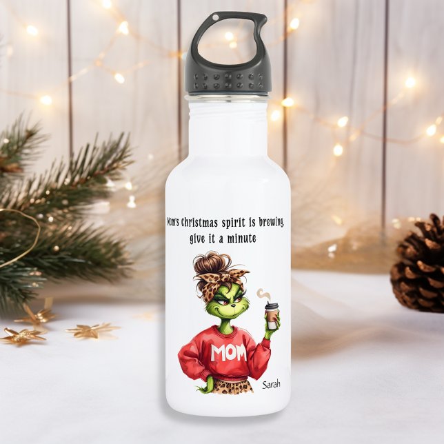 Grumpy Green Furry Women Loves Coffee 532 Ml Water Bottle (Creator Uploaded)