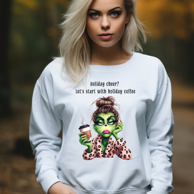 Grumpy Green Furry Women Loves Coffee T-Shirt (Creator Uploaded)