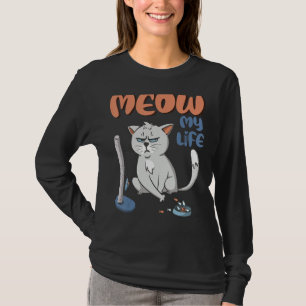 Grumpy Grey Cat Funny No BS Given Cat People T-Shirt