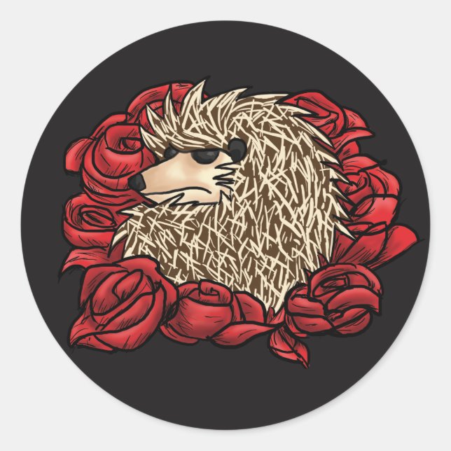 Grumpy Hedgehog Sticker (Front)