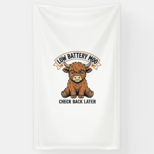 Grumpy Highland Cow Funny Offline Mood Shirt Banner