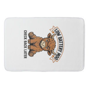 Grumpy Highland Cow Funny Offline Mood Shirt Bath Mat
