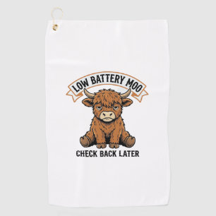 Grumpy Highland Cow Funny Offline Mood Shirt Golf Towel