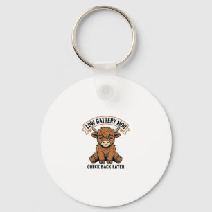Grumpy Highland Cow Funny Offline Mood Shirt Key Ring