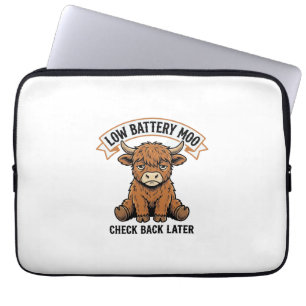 Grumpy Highland Cow Funny Offline Mood Shirt Laptop Sleeve