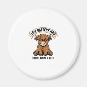 Grumpy Highland Cow Funny Offline Mood Shirt Magnet