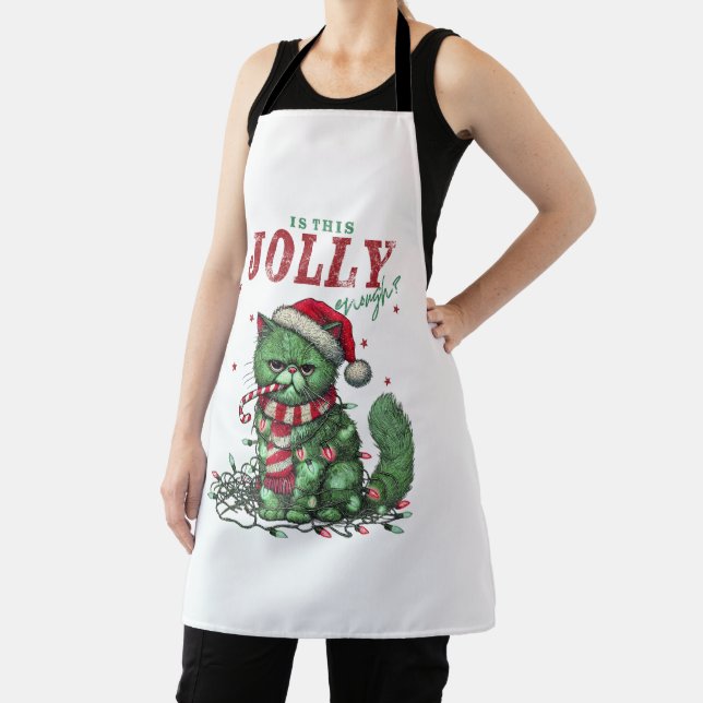 Grumpy Holiday Cat Apron (Insitu)