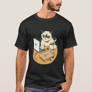 Grumpy Home Office Cat T-Shirt