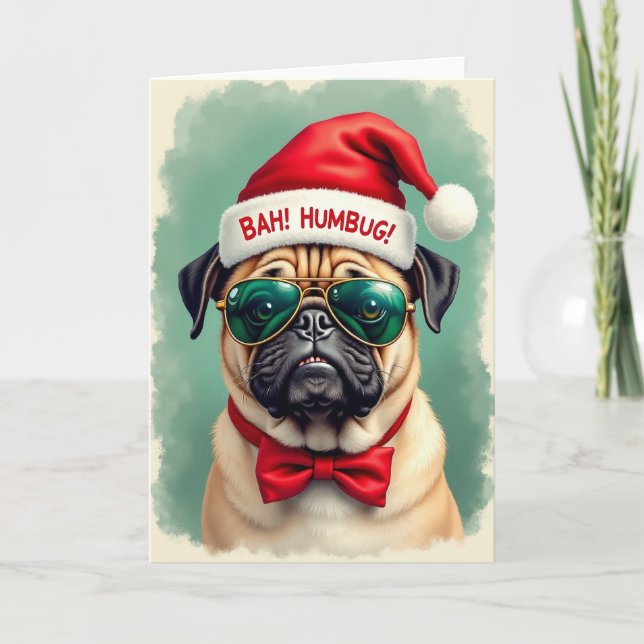 Grumpy Humbug Pet Holiday Card (Front)