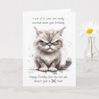 Grumpy Humour Cat 9 out of 10 Cats in a Sketch and