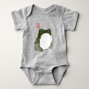 Grumpy Japanese Frog Toad 19th Century  Baby Bodysuit