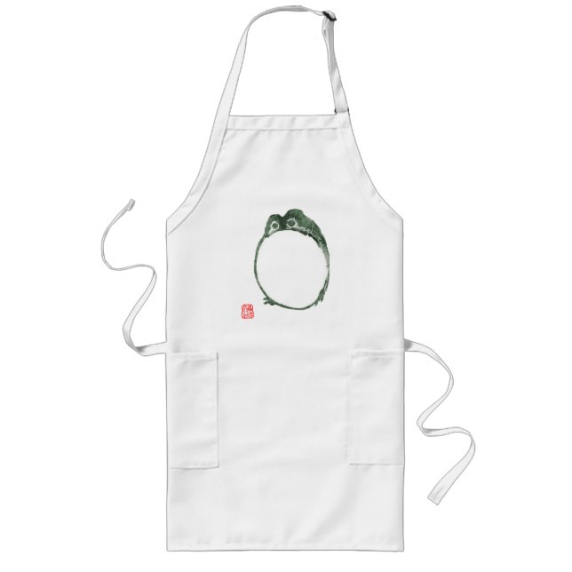 Grumpy Japanese Frog Toad 19th Century  Long Apron (Front)
