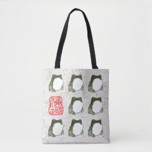 Grumpy Japanese Frog Toad 19th Century  Tote Bag