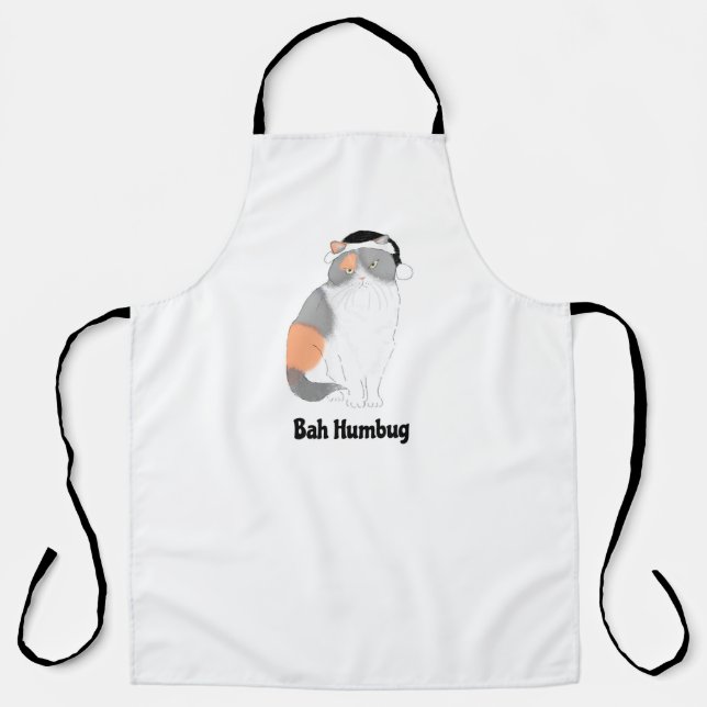 Grumpy Katie bah humbug Christmas apron (Front)