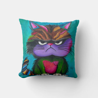 Grumpy Kitty Pillow, 16 x 16 Cushion