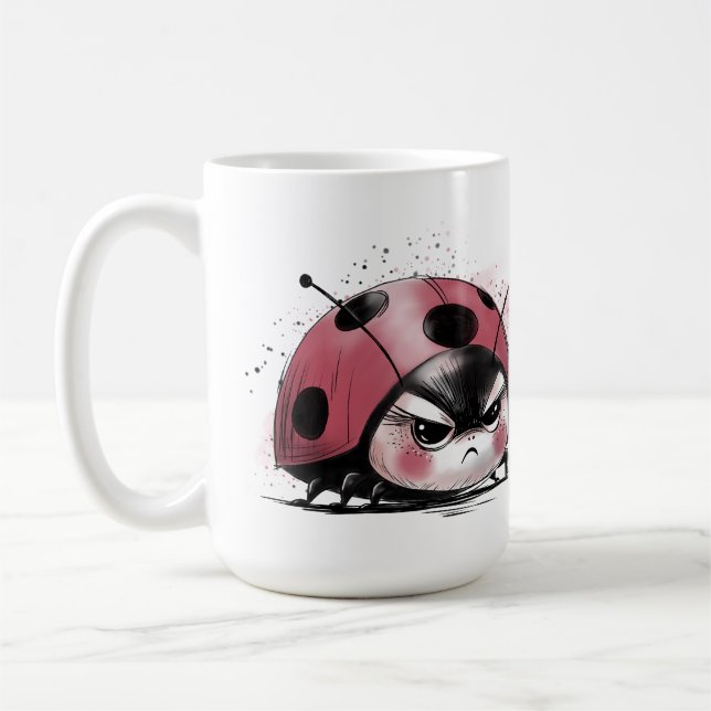 Grumpy Ladybug Coffee Mug (Left)