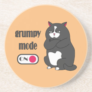 Grumpy mode on funny fat cat coaster