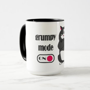 Grumpy mode on funny fat cat  coffee mug