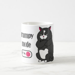 Grumpy mode on funny fat cat coffee mug