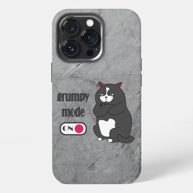 Grumpy mode on funny fat cat   iPhone case (Back)