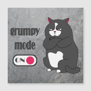 Grumpy mode on funny fat cat Magnetic Card