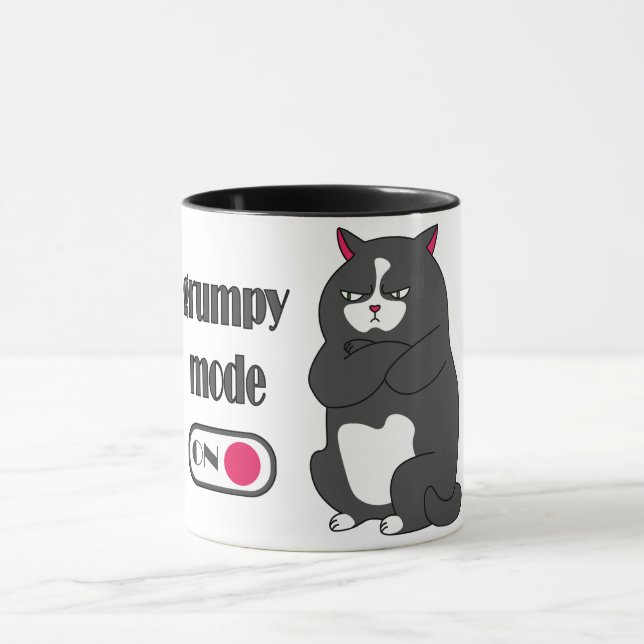 Grumpy mode on funny fat cat   mug (Center)