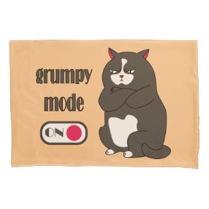 Grumpy mode on funny fat cat pillowcase