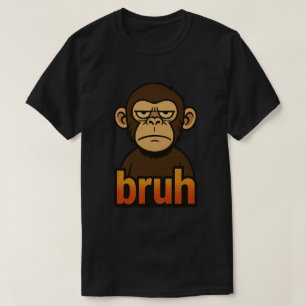 Grumpy Monkey “bruh” Meme – Funny Retro Sarcastic T-Shirt