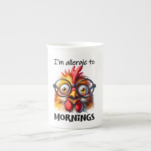 Grumpy morning chiken bone china mug (Front)