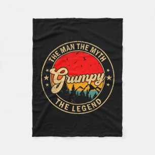Grumpy Myth Legend Vintage Retro Artwork Fleece Blanket