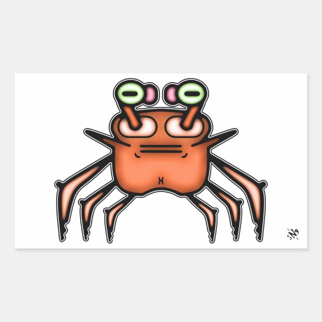 Grumpy odd crab v3 rectangular sticker (Front)