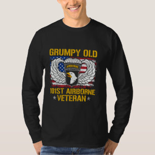Grumpy Old 101st Airborne Division Veteran Flag US T-Shirt