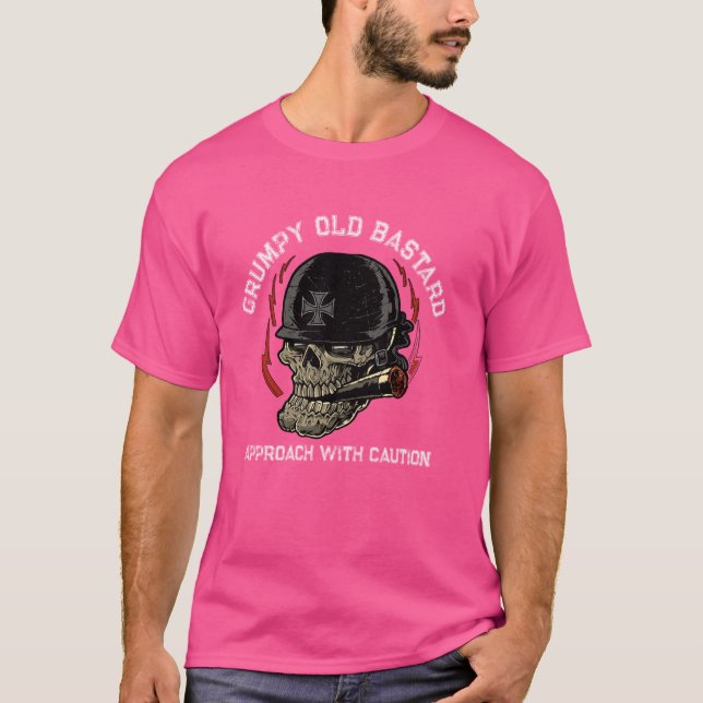 Grumpy Old Bastard Approach With Caution T-Shirt (Front)