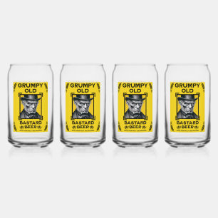 Grumpy Old Bastard Beer Can Glass