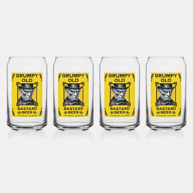 Grumpy Old Bastard Beer Can Glass (Front)