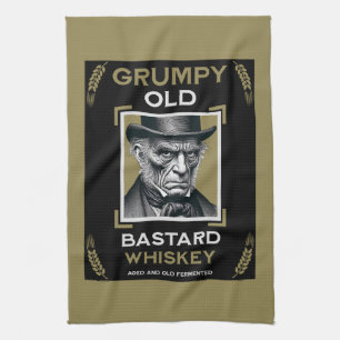 Grumpy Old Bastard Whiskey Tea Towel