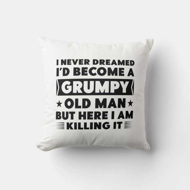 Grumpy Old Man Cushion (Front)