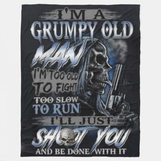 GRUMPY OLD MAN FLEECE BLANKET (Front)