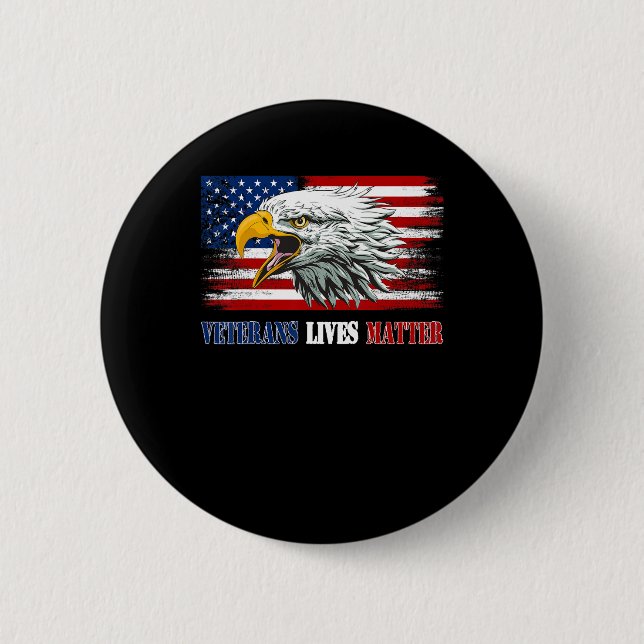 Grumpy Old Veteran American Eagle Flag Veterans Li 6 Cm Round Badge (Front)