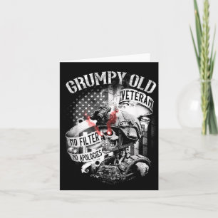 Grumpy Old Veteran Funny Patriotic Military Humour Card