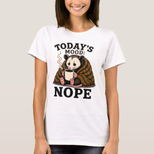 Grumpy Opossum Coffee Funny Morning Design T-Shirt