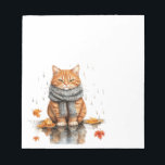 Grumpy Orange Cat in Rain Notepad<br><div class="desc">Grumpy Orange Cat in Rain</div>