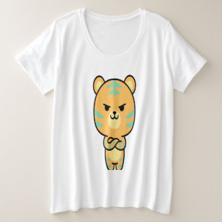 Grumpy Orange Tiger Cute Kawaii Cartoon T-Shirt Plus Size T-Shirt