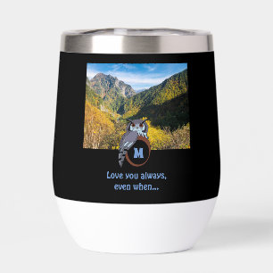 Grumpy Owl Nesting on Monogram Egg Photo